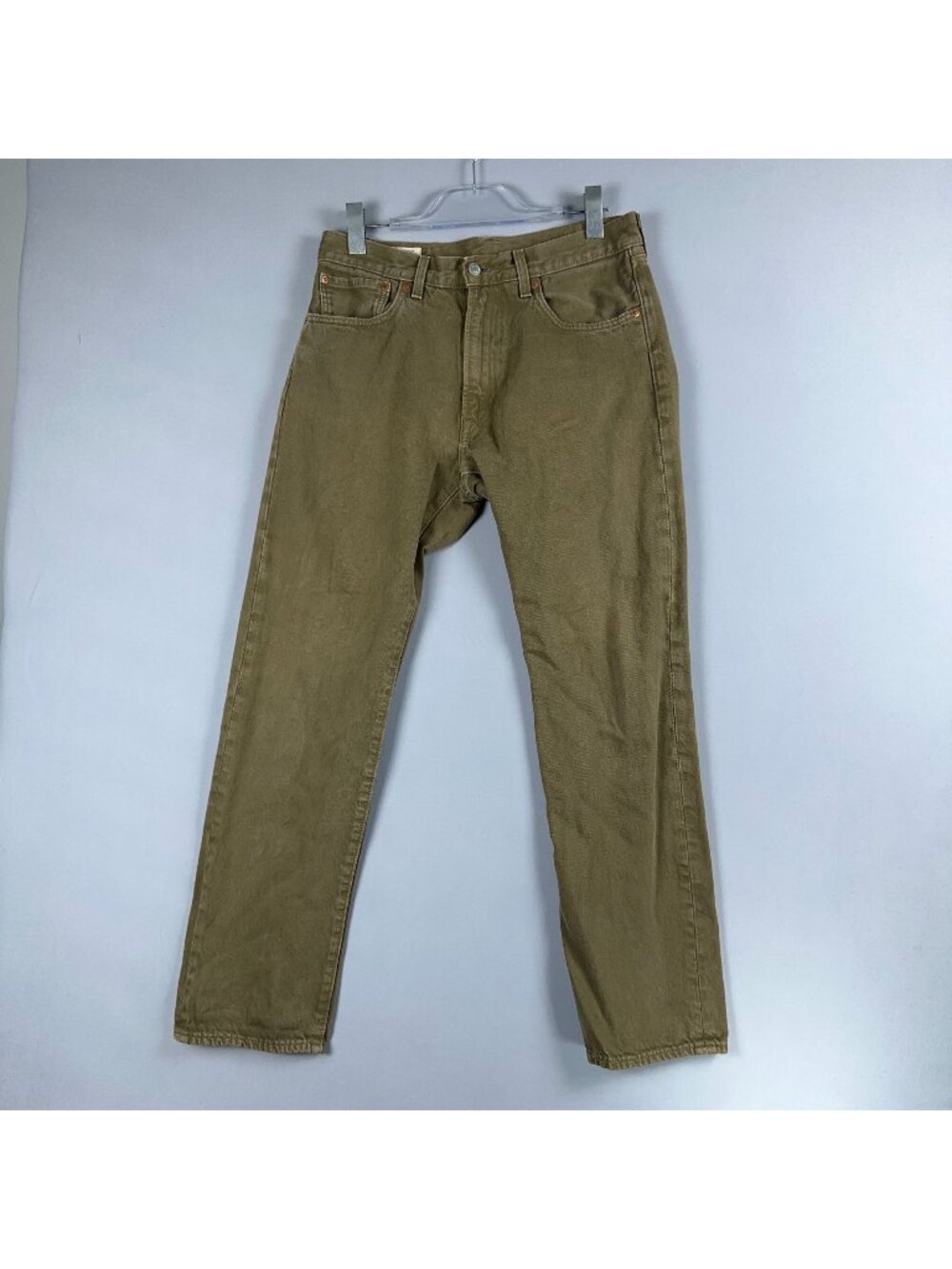 Levis Jeans Mens Size W31 L32 Khaki Straight Mid Rise Medium Wash